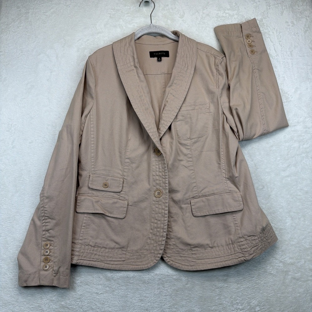 Talbots Blazer Women's‎ 16 Beige Career Office Business Casual Preppy